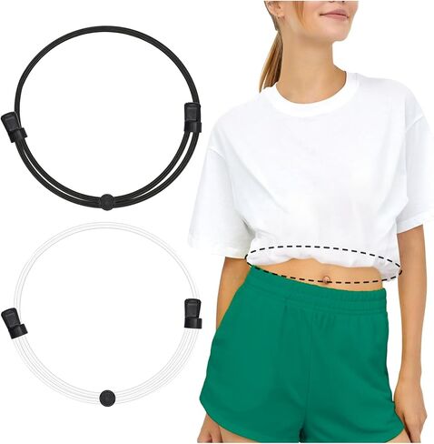 2pcs Crop Top Band Women,Shirt Tuck Band,Adjustable Crop Elastic Stretch Wider Waist Belt for Tucking Shirt Sweater in Saudi Arabia