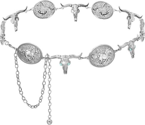 Western Waist Chain Belt for Women Cowgirl Metal Belts Country Concert Outfit for Dresses in Saudi Arabia