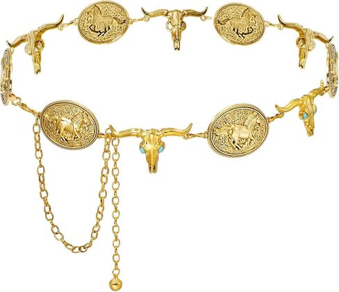 Western Waist Chain Belt for Women Cowgirl Metal Belts Country Concert Outfit for Dresses in Saudi Arabia
