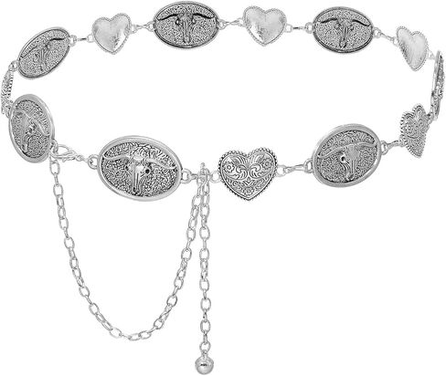 Western Waist Chain Belt for Women Cowgirl Metal Belts Country Concert Outfit for Dresses in Saudi Arabia