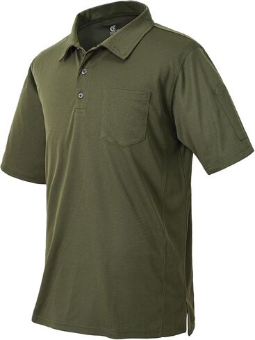Men's Short Sleeve Solid Polo Shirt - Business Casual Slim Fit Stretch Comfort with Chest Pocket in Saudi Arabia