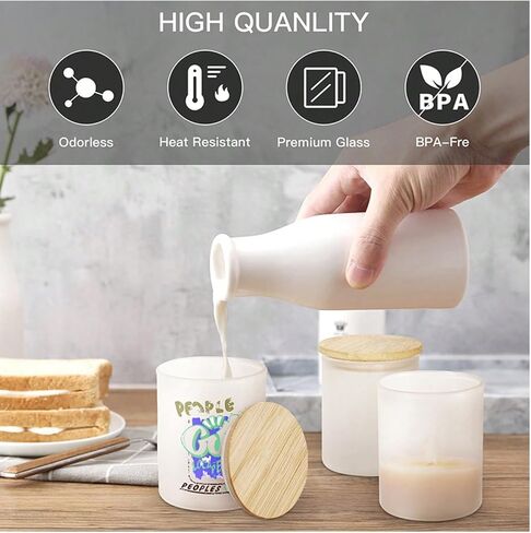 AGH 10oz 50 حزمة حامل شموع Tealight الزجاجي مع أغطية الخيزران كوب شمعة زجاجي للحفلات وأعياد الميلاد وحفلات الزفاف والعطلات in Kuwait