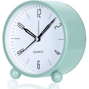 OUTWIT Analog Alarm Clock, 4 inch Super Silent Non Ticking Small Clock with Night Light, Battery Operated, Simply Design, for Bedroom, Bedside, Desk, (Green) in Saudi Arabia