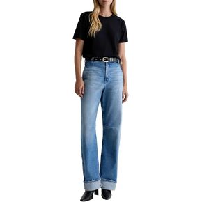 بنطلون جينز نسائي AG Mercer عالي الارتفاع بأساور ممتدة in Kuwait