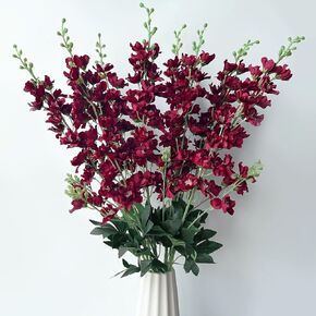 8 pcs White Delphinium Artificial Flowers, 34.25''Artificial Snapdragon Flowers Tall Fake Flowers Silk Flowers Faux Delphinium Bulk for Tall Vase Home Wedding Garden Table Decor (White) in Saudi Arabia