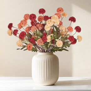 Mkono Faux Flowers for Vase 10 Pcs 20" Artificial Mums Flowers with Long Stems Fake Silk Chrysanthemum Flower for DIY Bouquets Centerpieces Home Decorations Floral Arrangement Table (Beige) in Saudi Arabia