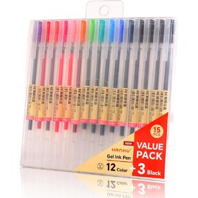 Gel Pens Black Ink Pens with Super Soft Grip 0.5mm Fine Point Smooth Writing Retractable Cute Pens (8-count) in Kuwait