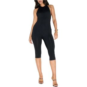Milumia Women's Sexy Halter Backless Capri Jumpsuit Tie Back Bodycon One Piece Jumpsuits in Kuwait