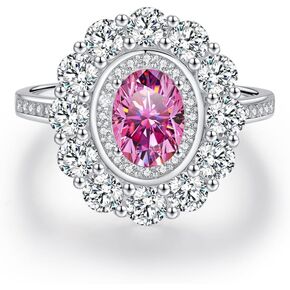 Gorgeous1ct 5x7 مللي متر البيضاوي مويسانيتي خاتم الرجعية للنساء مختبر الماس S925 الفضة الذكرى خواتم المجوهرات الأبدية in Kuwait