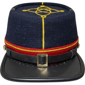 American Civil War CS Officer 1st Lieutenant Kepi Navy Blue Wool Red Band – ACW Reproduction Hat/Cap in Saudi Arabia