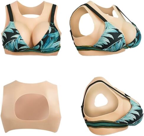 Fake Boobs，Silicone Breast Plates False Breasts G Cup Huge Silicone Breast Forms for Crossdressers Dragqueen(Hollow Back) in Saudi Arabia