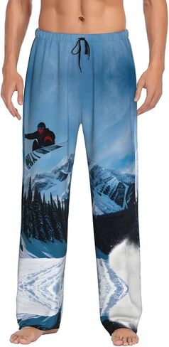 Snowboarding Print Comfortable Men'S Sleep Pants,Soft Pajama Bottoms For Men,For Lounging And Sleeping in Saudi Arabia
