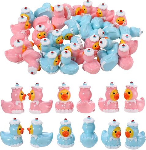 30 Pcs Cow Ducks, Mini Cow Resin Ducks Bulk, Cute Cow Print Duck, Funny Cow-Printed Resin Duck Figurines for Birthday Party Favors Micro Landscape Decorations in Kuwait