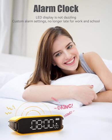 Digital Alarm Clocks for Bedrooms, Small Alarm Clock for Bedside, Loud Alarm for Heavy Sleepers, Adjustable Brightness, 12/24H, Pomodoro Timer in Saudi Arabia