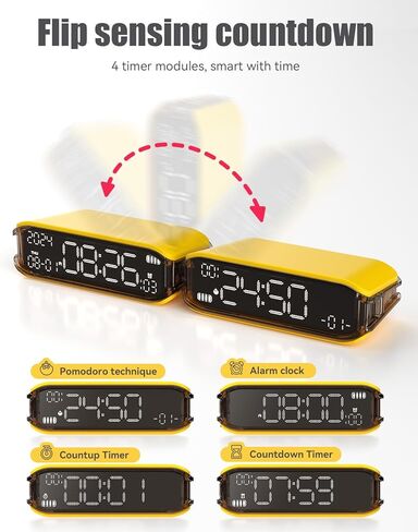 Digital Alarm Clocks for Bedrooms, Small Alarm Clock for Bedside, Loud Alarm for Heavy Sleepers, Adjustable Brightness, 12/24H, Pomodoro Timer in Saudi Arabia