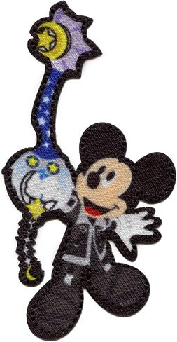 Disney Mickey Mouse Patch Kingdom Hearts Embroidered Iron On, Black, 1.65 inches Wide X 3 inches Tall in Saudi Arabia