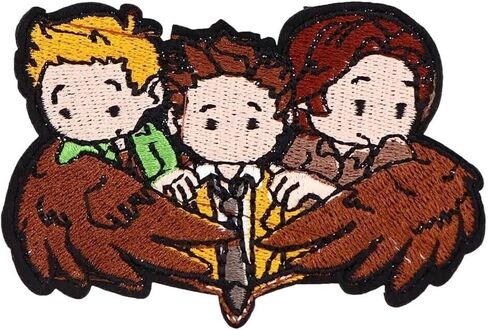 Supernatural TV Show Fantasy Horror Drama Magic Pentagram Kaz 2Y5 Angel Wings Winchester Dean Sam Castiel 3.8" Iron On Embroidered Patch for Clothing in Saudi Arabia