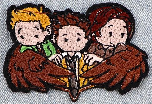 Supernatural TV Show Fantasy Horror Drama Magic Pentagram Kaz 2Y5 Angel Wings Winchester Dean Sam Castiel 3.8" Iron On Embroidered Patch for Clothing in Saudi Arabia