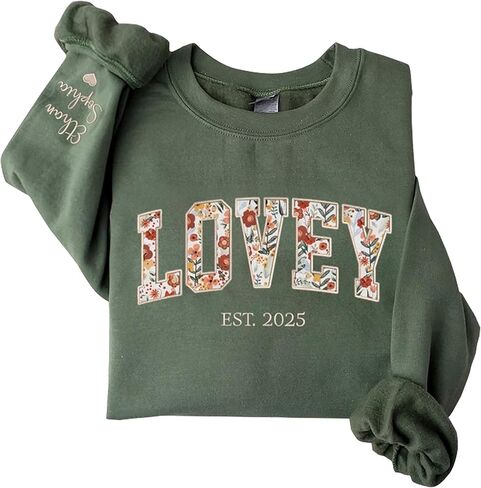 UrbanNEST Custom Floral Applique Embroidered Grandma Sweatshirt, Personalized Sweatshirt, Mawmaw, Granny, Lala, Mammy Gifts in Saudi Arabia
