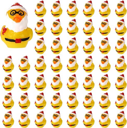 50pcs Christmas Resin Little Ducks with Scarf Hat, Mini Christmas Ducks with Earmuff Tiny Duck Set Miniature Garden Decor Micro Landscape Small Duck for Xmas Stocking Stuffer Garden Micro Ornament in Kuwait