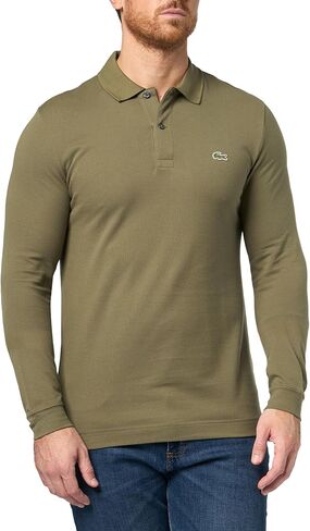 قميص بولو رجالي من Lacoste L.12.12 بأكمام طويلة وقصة ضيقة باللون الأخضر in Saudi Arabia