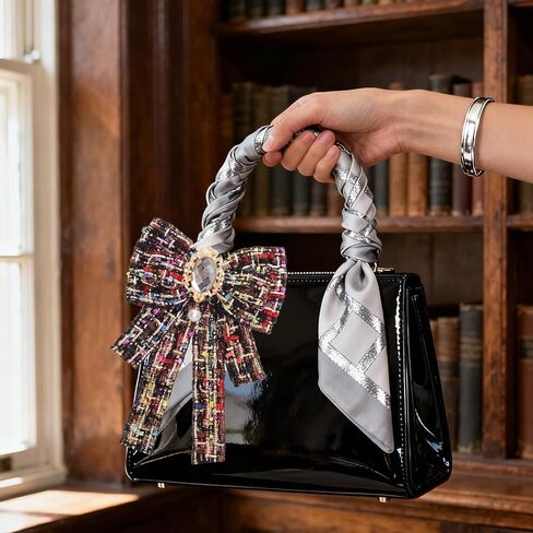 Women's Pre-Tied Bowknot Bow Brooches for Women Rhinestone Neck Tie Pin Fashion Collar Clothing Accessories Brooch Pin for Ladies in Saudi Arabia