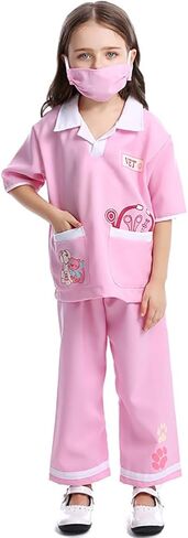Kids Girls Boys Halloween Costume Cosplay Veterinarian Doctor Chef Dress Up Clothes Outfit in Saudi Arabia