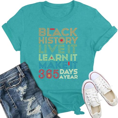 Black History Shirts for Women African American Culture T-Shirt Vintage Black Culture Tee Tops in Kuwait