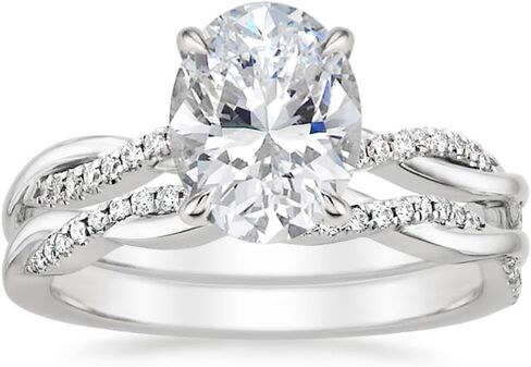 1-3 CT جولة قطع مويسانيتي خاتم الخطوبة للنساء اليدوية الزفاف مجموعة خواتم سوليتير الملتوية الفرقة | هدايا وعد الذكرى السنوية من الذهب الخالص 925، 10/14/18 قيراط من الذهب | الحجم 4-12 in Kuwait