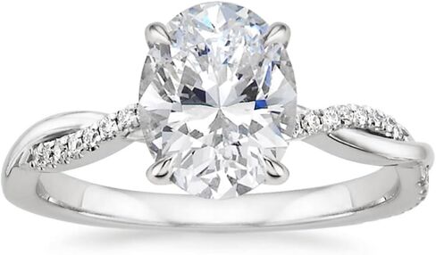 1-3 CT جولة قطع مويسانيتي خاتم الخطوبة للنساء اليدوية الزفاف مجموعة خواتم سوليتير الملتوية الفرقة | هدايا وعد الذكرى السنوية من الذهب الخالص 925، 10/14/18 قيراط من الذهب | الحجم 4-12 in Kuwait