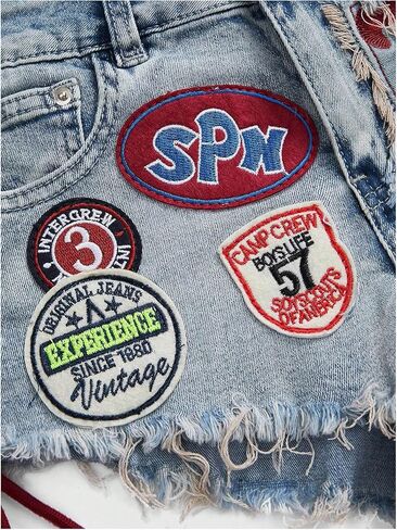 SOLY HUX Women's Y2k Denim Shorts Lace Up Graphic Mini Jeans Music Festival Outfits in Saudi Arabia