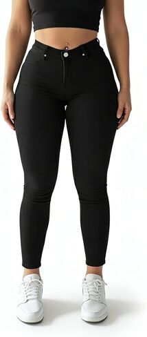 Women's High Waisted Skinny Jeans Stretch Denim Pants Classic Casual Slimming Fit in Saudi Arabia