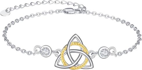 Palpitate Celtic Knot Bracelet Irish Bracelet Trinity 925 Sterling Silver Golden Celtic Bracelets Irish jewelry Gifts for Women in Kuwait