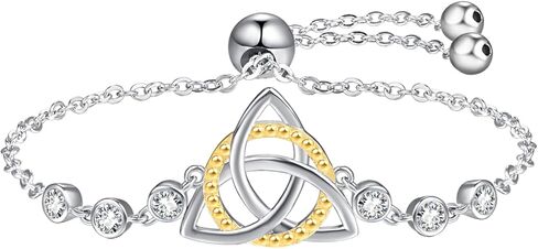 Palpitate Celtic Knot Bracelet Irish Bracelet Trinity 925 Sterling Silver Golden Celtic Bracelets Irish jewelry Gifts for Women in Kuwait