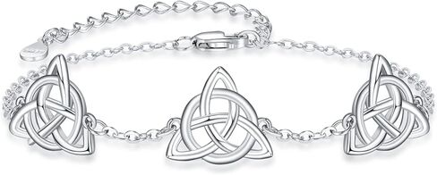 Palpitate Celtic Knot Bracelet Irish Bracelet Trinity 925 Sterling Silver Golden Celtic Bracelets Irish jewelry Gifts for Women in Kuwait