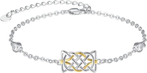 Palpitate Celtic Knot Bracelet Irish Bracelet Trinity 925 Sterling Silver Golden Celtic Bracelets Irish jewelry Gifts for Women in Kuwait