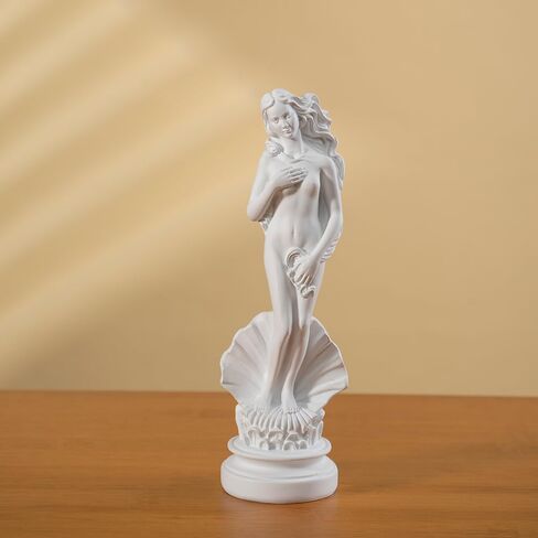 White Venus Statue for Home Decor, 7.6 Inch Aphrodite Sculpture “Birth of Venus", Handmade Resin Greek Roman Goddess Figurine, Office Desk Art & Gift Idea in Saudi Arabia