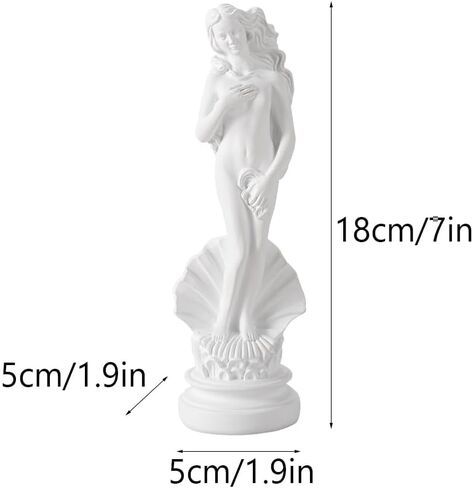 White Venus Statue for Home Decor, 7.6 Inch Aphrodite Sculpture “Birth of Venus", Handmade Resin Greek Roman Goddess Figurine, Office Desk Art & Gift Idea in Saudi Arabia