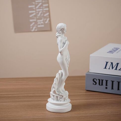 White Venus Statue for Home Decor, 7.6 Inch Aphrodite Sculpture “Birth of Venus", Handmade Resin Greek Roman Goddess Figurine, Office Desk Art & Gift Idea in Saudi Arabia