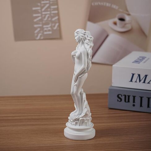 White Venus Statue for Home Decor, 7.6 Inch Aphrodite Sculpture “Birth of Venus", Handmade Resin Greek Roman Goddess Figurine, Office Desk Art & Gift Idea in Saudi Arabia