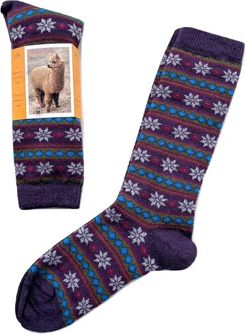 جوارب Alpaca Wool Novelty Crew مريحة ودافئة وملونة - مخططة بالنجوم in Kuwait