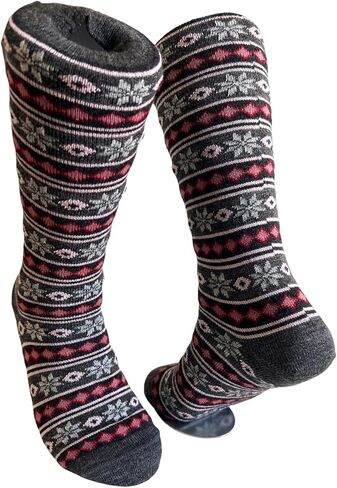 جوارب Alpaca Wool Novelty Crew مريحة ودافئة وملونة - مخططة بالنجوم in Kuwait