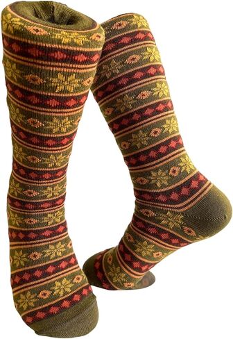 جوارب Alpaca Wool Novelty Crew مريحة ودافئة وملونة - مخططة بالنجوم in Kuwait
