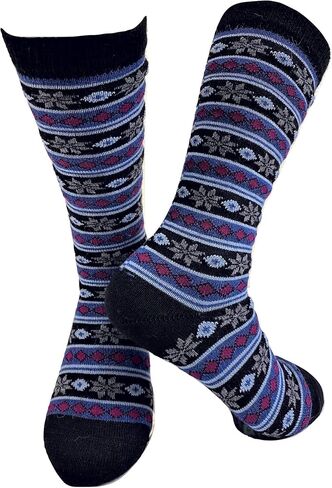 جوارب Alpaca Wool Novelty Crew مريحة ودافئة وملونة - مخططة بالنجوم in Kuwait