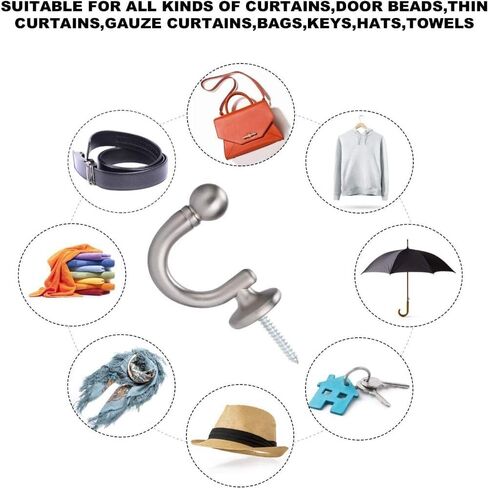 Bronze Wall Hooks Wall Mounted Aluminum Alloy Curtain Tie-Backs Hook Clothes Coat Towel Drapery Tassel Holders Window Drapery Holdback(B) in Saudi Arabia
