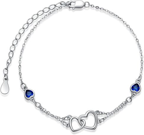 Dorunmo Blue Anklet for Women 925 Sterling Silver Something Blue Anklet for Bride Sapphire September Birthstone Beach Foot Wedding Jewelry for Bride in Saudi Arabia