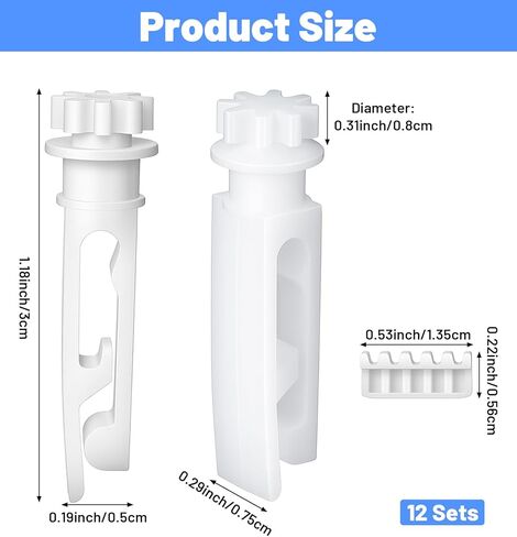12 Sets Vertical Blinds Repair Kit, Vertical Blinds for Windows for Headrail & Carrier Stem, Durable Curtain Accessories for Home & Office in Saudi Arabia