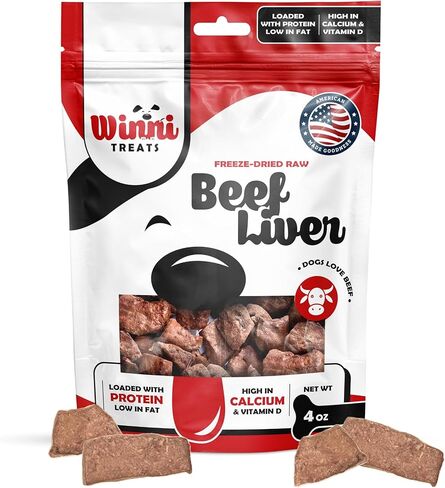 Freeze Dried Raw Beef Liver Dog Treats - Limited Ingredient, Preservative Free, High Protein, Low Fat Dog Treats - Raw Single Ingredient Treats for Pets - 4 oz in Saudi Arabia