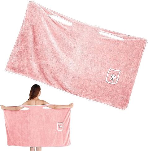 Pink Unisex Towel Bath, Wearable After Bath Towel Set, Wearable Quick Dry Shower Gym Towel in Saudi Arabia