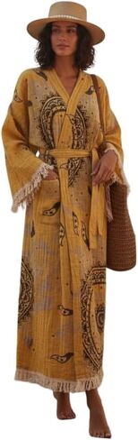 Luxury Handmade PREMIUM-quality Eco Organic Turkish Cotton Muslin Kimono Robe in Saudi Arabia